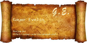 Gayer Evelin névjegykártya